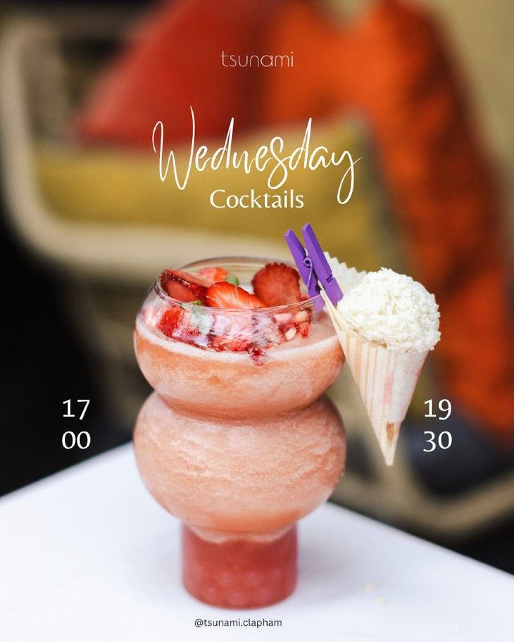 Wednesday cocktail with a flower and a cone, from Instagram