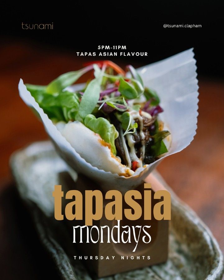 Tapasia Mondays poster with a tapas cone