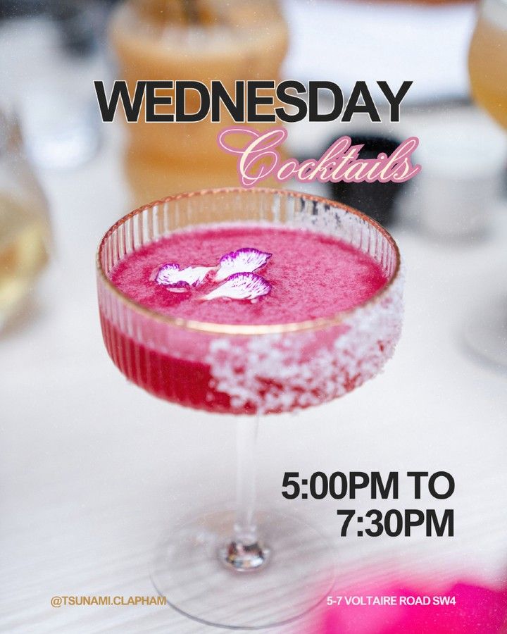 A pink signature cocktail for Wednesday cocktails