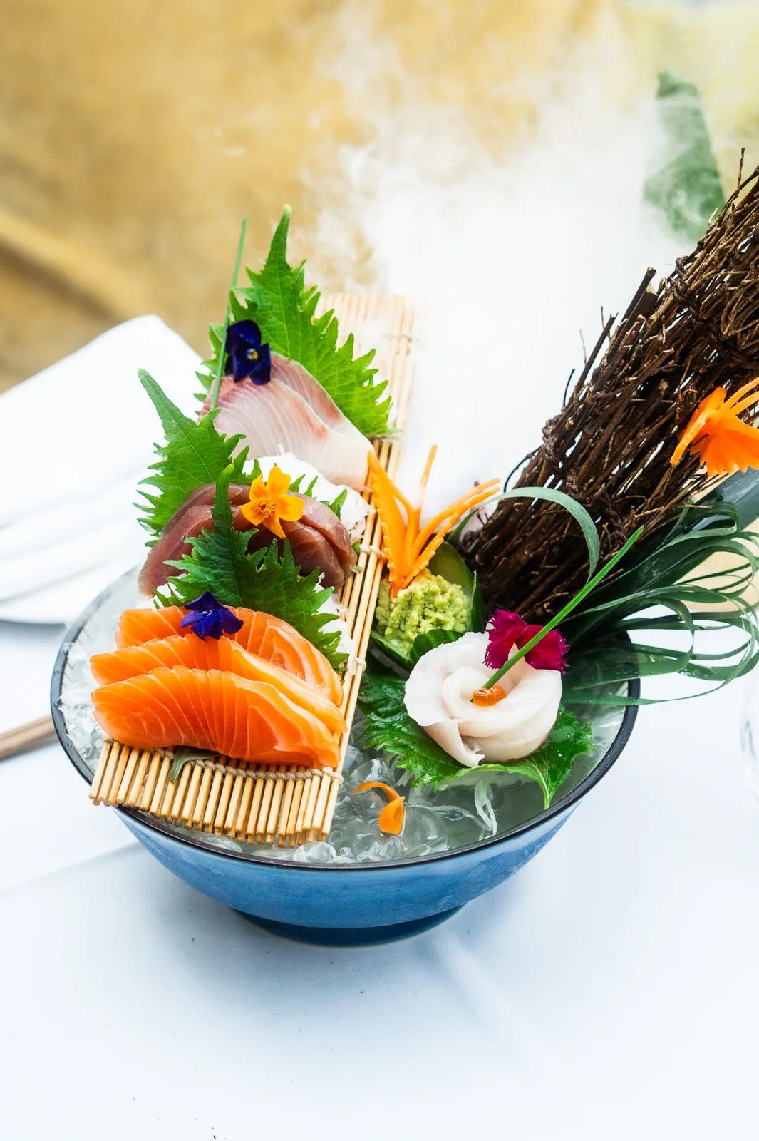 A sashimi bowl on ice